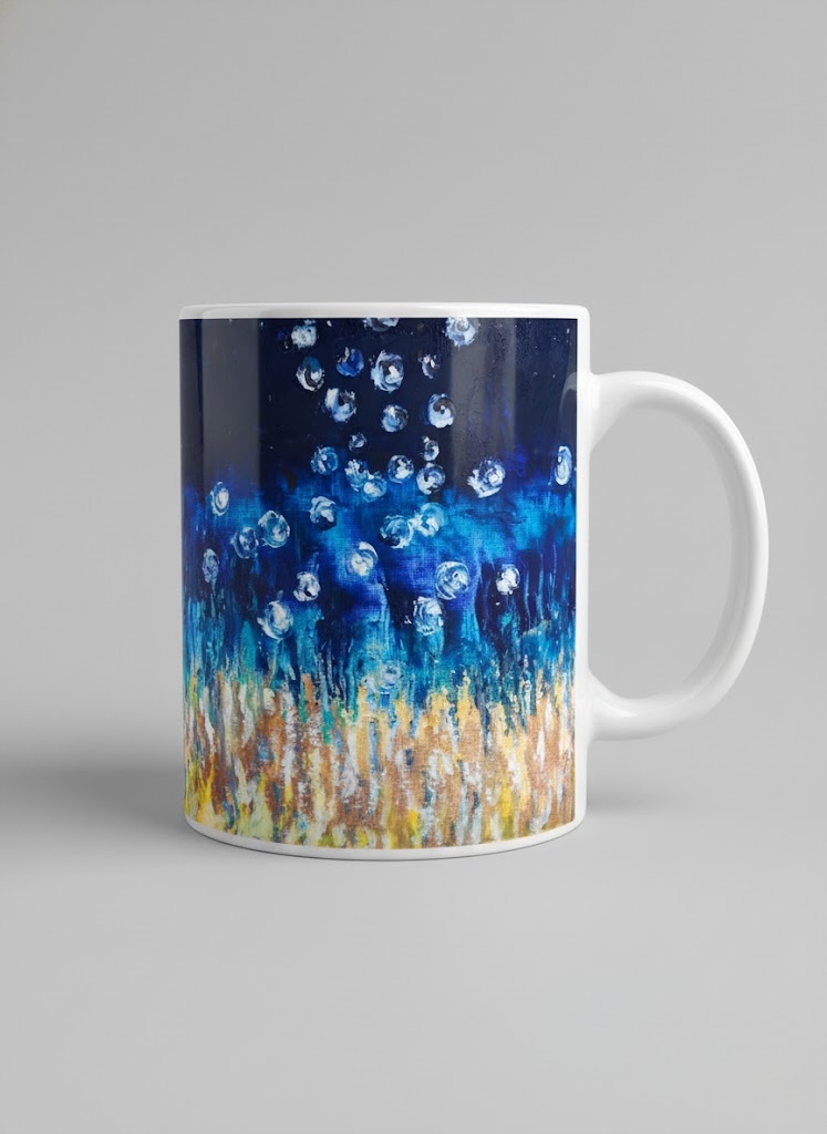 Golden Water art ceramic mug